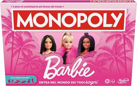 Giocattolo Monopoly: Barbie Edition, gioco da tavolo famiglie, per 2-6 giocatori, dagli 8 anni in su Hasbro Gaming
